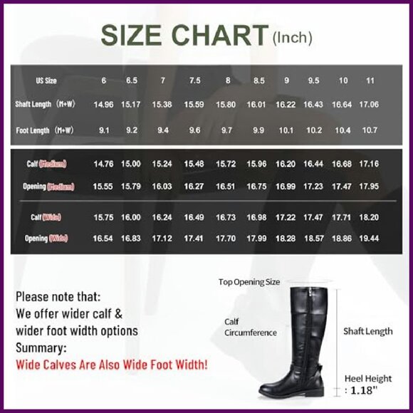 Women's Knee High Riding Boots with Buckle & Zipper, Wide Calf & Widths - Picture 7 of 8